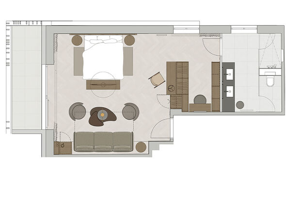 Floor plan of the Lachsforelle room