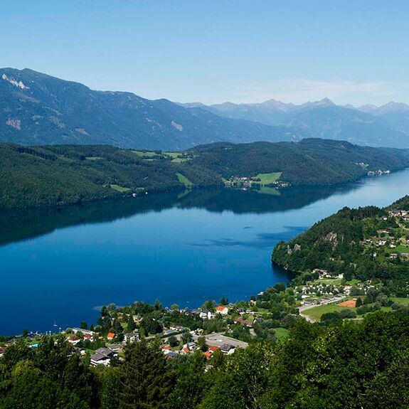 Blick auf Millstatt und See von oben