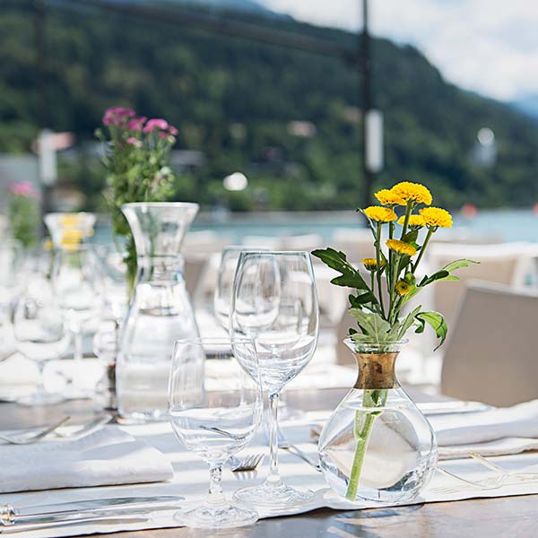 The clear and modern set of the sun terrace