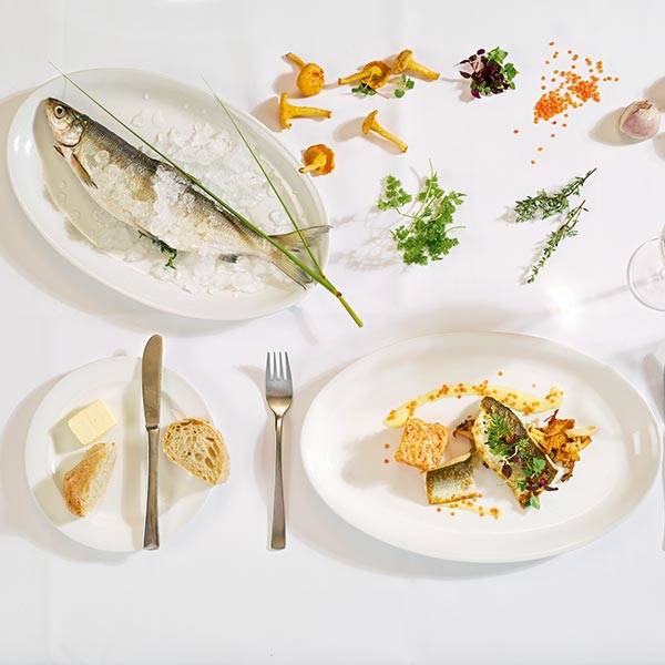 Frisch zubereitete Gerichte auf dem Tisch