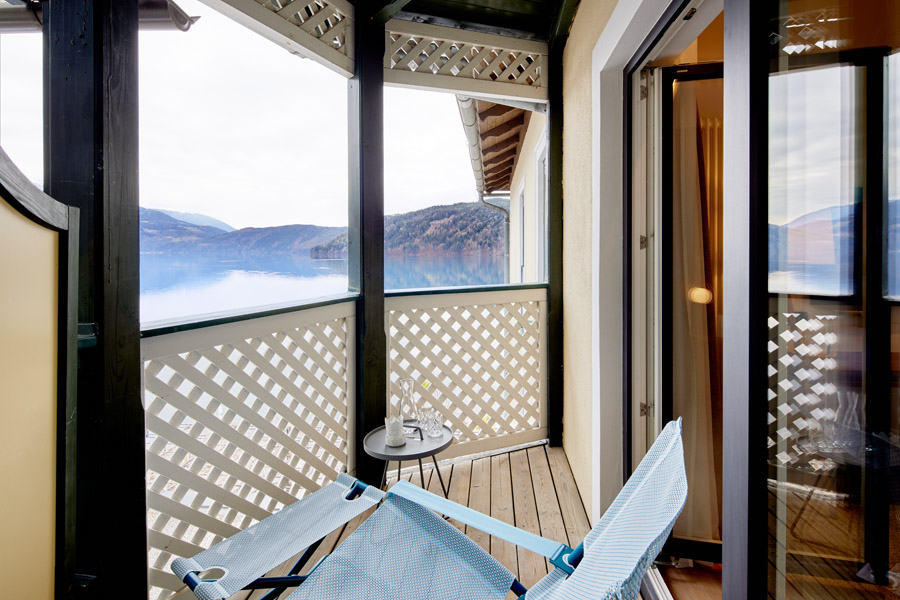 View from the balcony to the Lake Millstätter See
