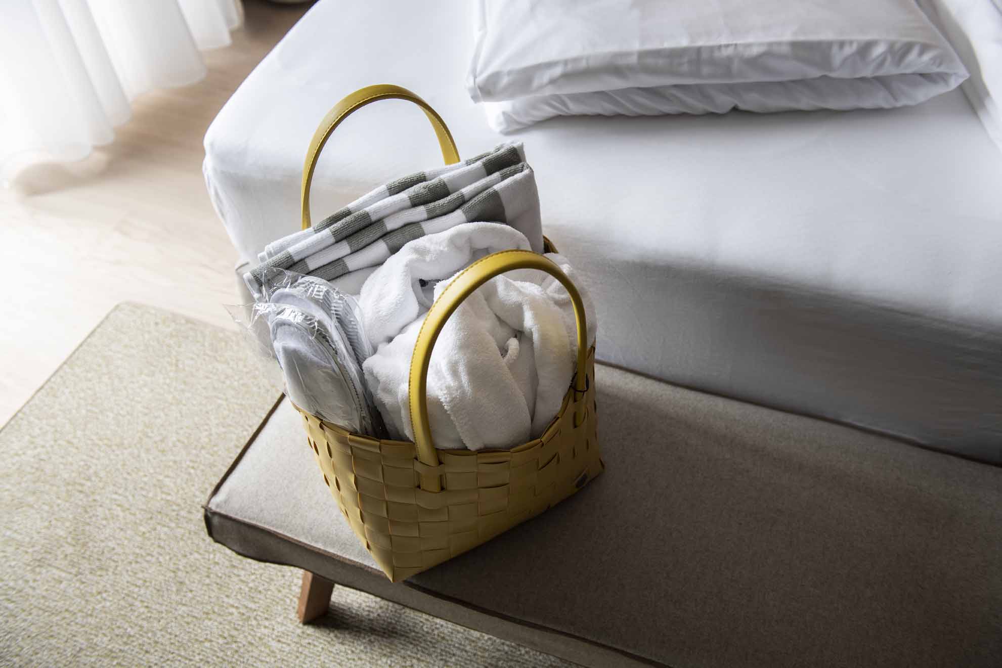 SPA bag with fluffy bathrobe, towel and bath slippers